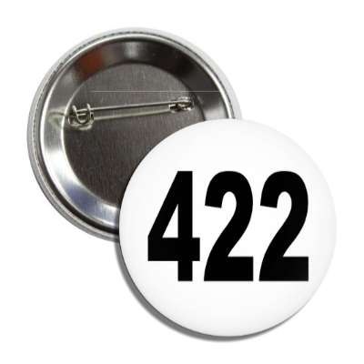 number 422 white black button