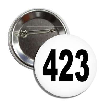 number 423 white black button