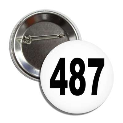 number 487 white black button