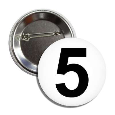 number 5 white black button