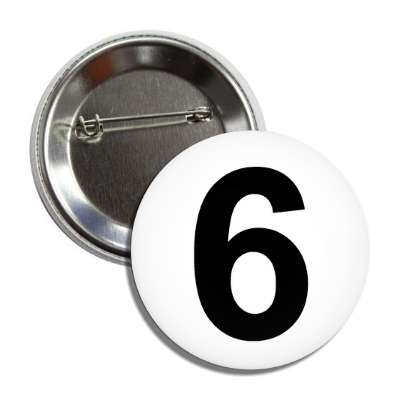 number 6 white black button