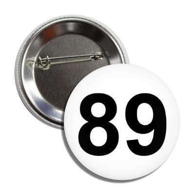 number 89 white black button