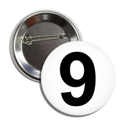number 9 white black button