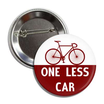 one less car bicycle silhouette button