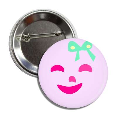 pink face ribbon button