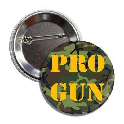 pro gun stencil orange camouflage button