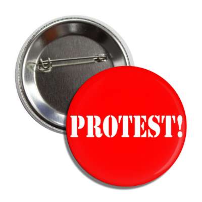protest stencil red button