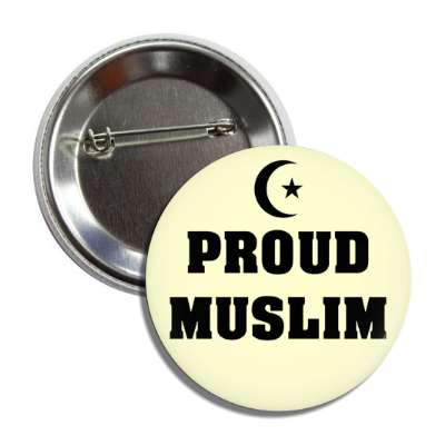 proud muslim crescent star symbol button