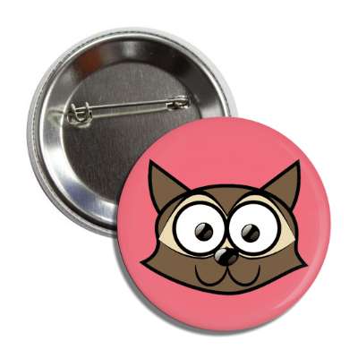 raccoon cute cartoon button