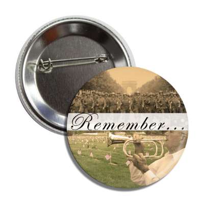 remember troops vintage imagery button