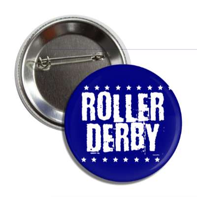 roller derby dark blue stars grunge button
