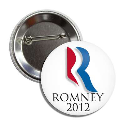 romney 2012 white logo button