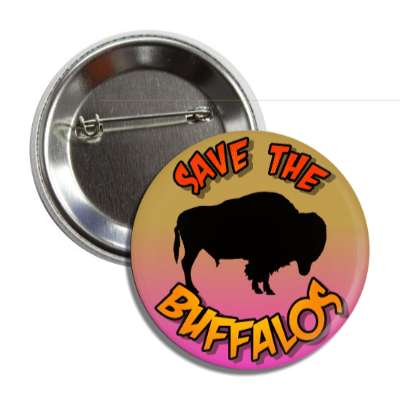 save the buffalos silhouette button