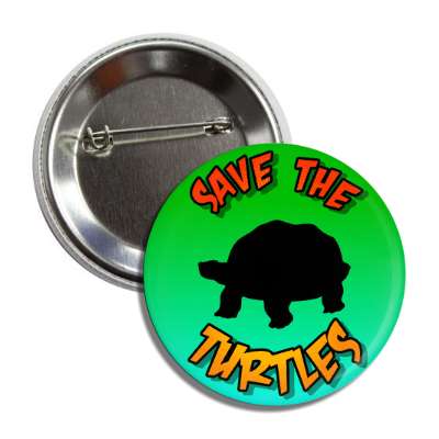 save the turtles reptile silhouette button