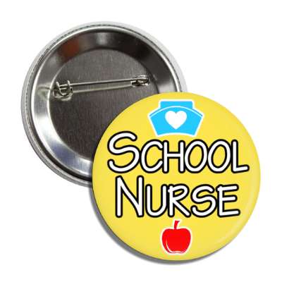 school nurse cap heart apple orange button