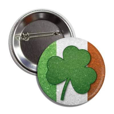 shamrock irish flag sparkles button