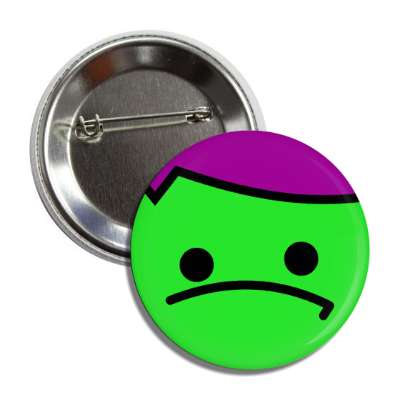 smiley green purple disappointed button
