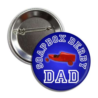 soapbox derby dad blue button