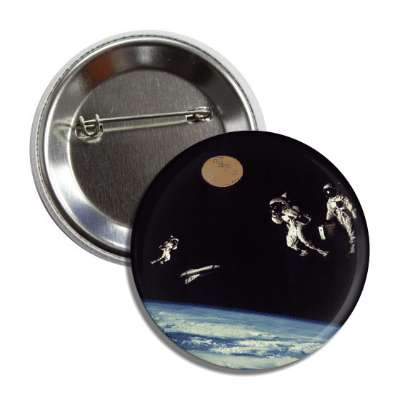 space party astronauts floating button