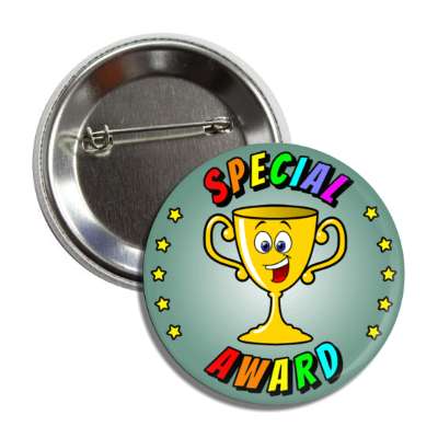 special award smiley student trophy stars button