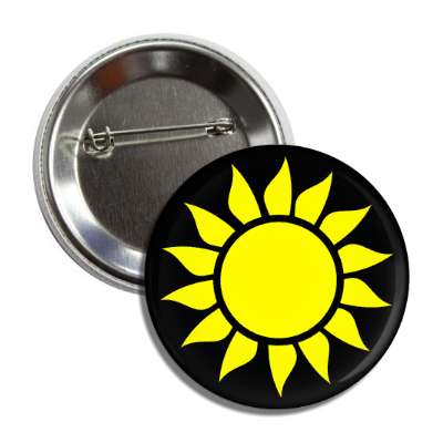 sun black yellow symbol button