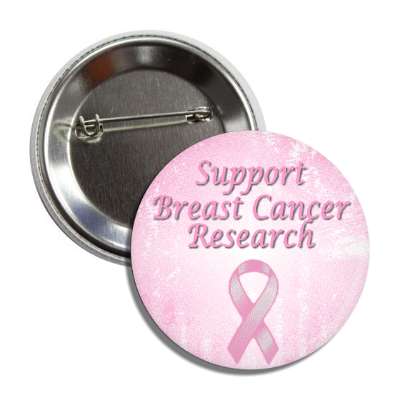 support breast cancer research pink ribbon button