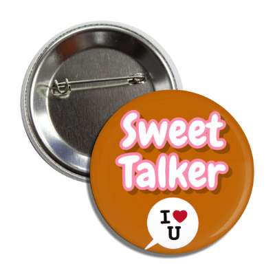 sweet talker brown chat bubble i heart you button