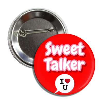 sweet talker chat bubble red i heart you button