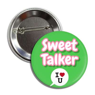 sweet talker green chat bubble i heart you button
