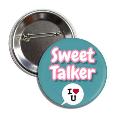 sweet talker teal chat bubble i heart you button