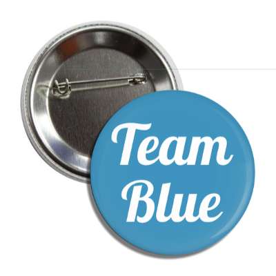 team blue cursive button
