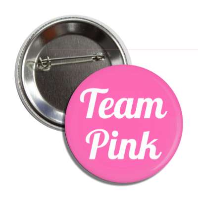 team pink cursive button