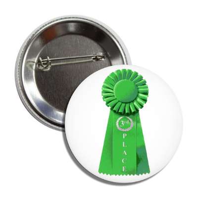 third place ribbon green button
