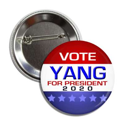 vote andrew yang president 2020 modern red white blue button