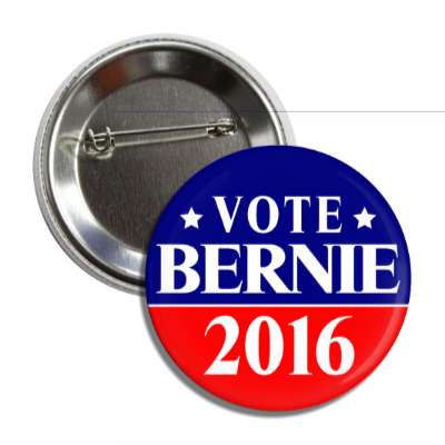 vote bernie 2016 red dark blue line button