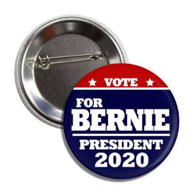 vote bernie president 2020 top red bottom dark blue button