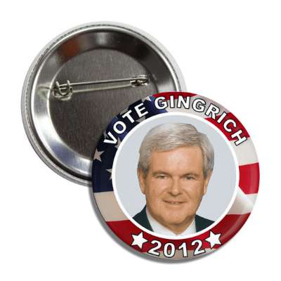 vote gingritch 2012 face flag button