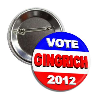 vote gingritch 2012 red white blue button