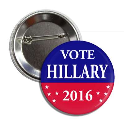 vote hillary 2016 red blue stars button