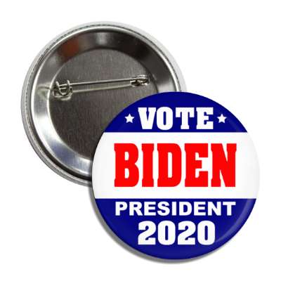 vote joe biden president 2020 dark blue top bottom white middle button