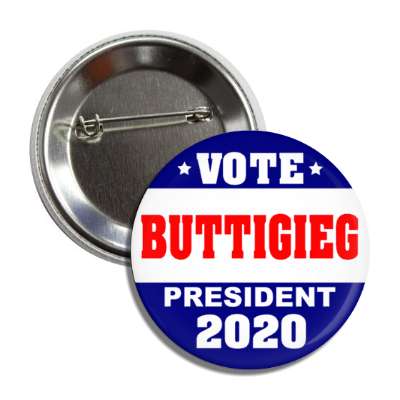 vote pete buttigieg president 2020 dark blue top bottom white middle button