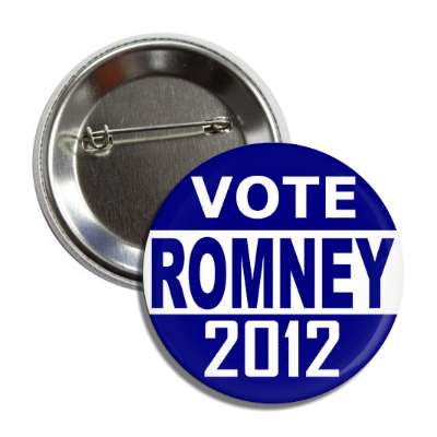 vote romney 2012 dark blue button