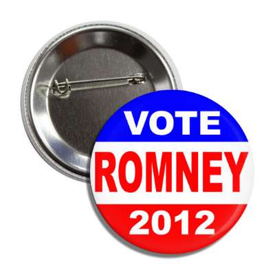 vote romney 2012 red white blue2 button