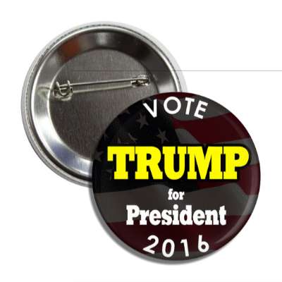 vote trump 2016 black yellow button