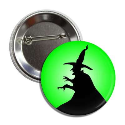 witch silhouette green button