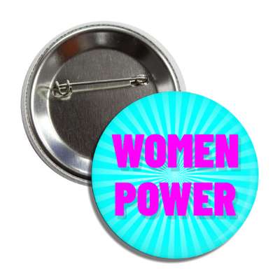 women power aqua magenta rays button