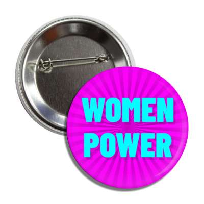 women power magenta aqua burst button