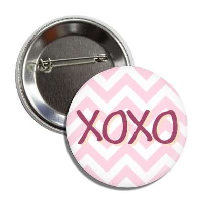 xoxo pink chevron pattern button