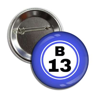 bingo ball lucky number b 13 blue button