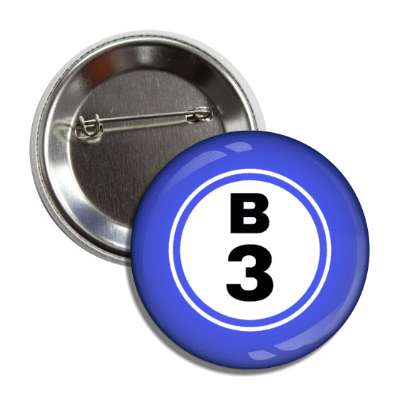 bingo ball lucky number b 3 blue button